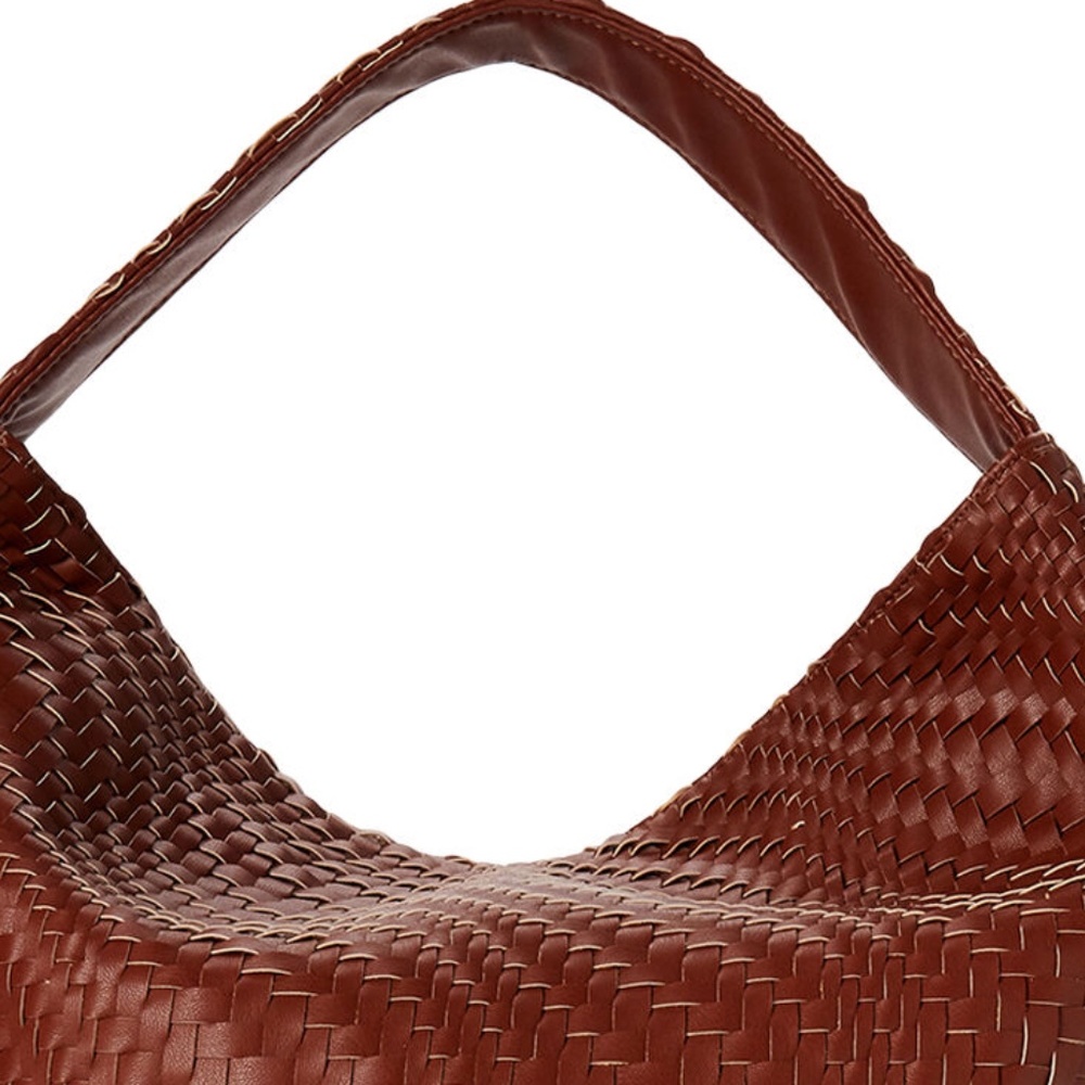 Deux Lux FAUX Leather Woven OVERSIZED Tote Hobo Basketweave NWT! - Picture 4 of 6